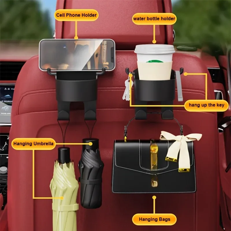 Aliexpress 1/2Pcs Car Seat Back Multi-Functional Hook Water Cup Holder Universal Interior Storage - Aliexpress Deal