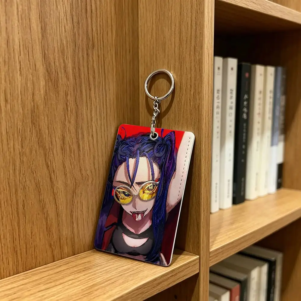 A-Ado U-Usseewa Singer Card Case Leather Card Holder Keychain Key Ring Door Access Tags ID Card Case Keychain view 5