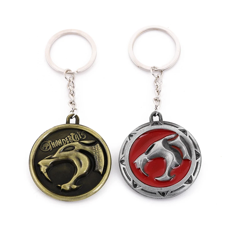 Thundercats 3D Keychain Leopard Panther Head Shield Sword Metal Key chains for Men Car Keyring Fashion Jewelry Souvenir Gifts