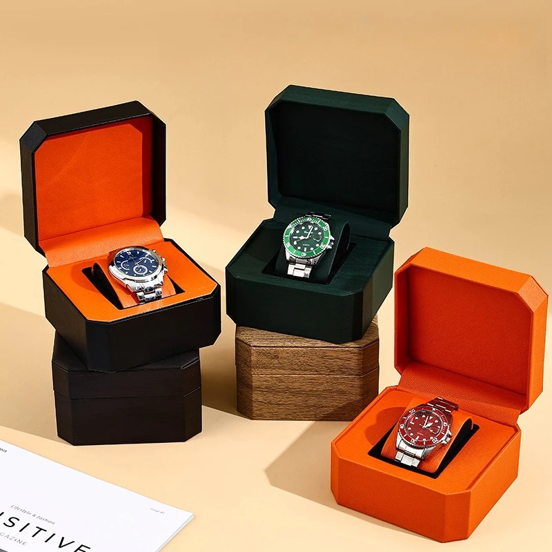 LENNIK Octagonal PU Leather Watch Storage Box High End Luxury Watch Gift Packaging Case