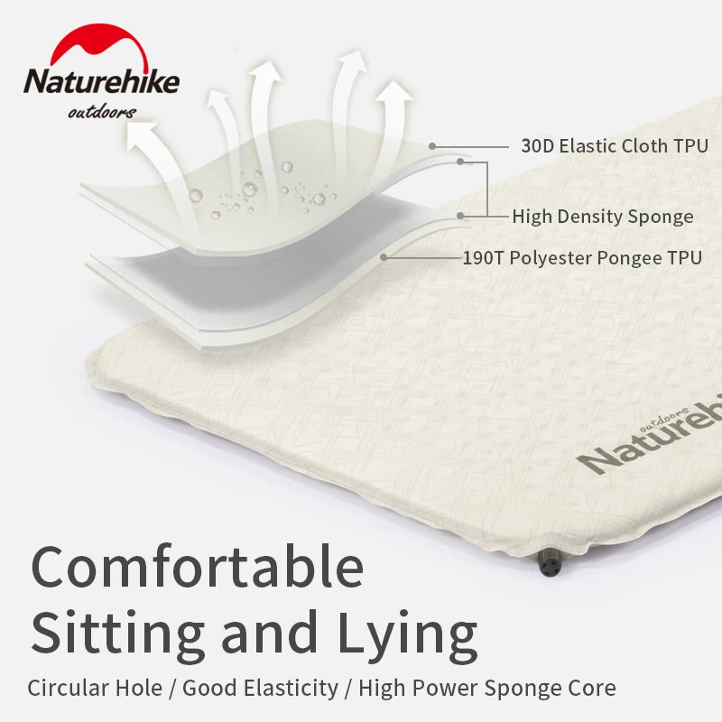 

Naturehike Automatic Inflatable Mattress Outdoor Portable Camping Tent Moisture-Proof Soft Sponge Sleeping Pad Hiking Ultralight