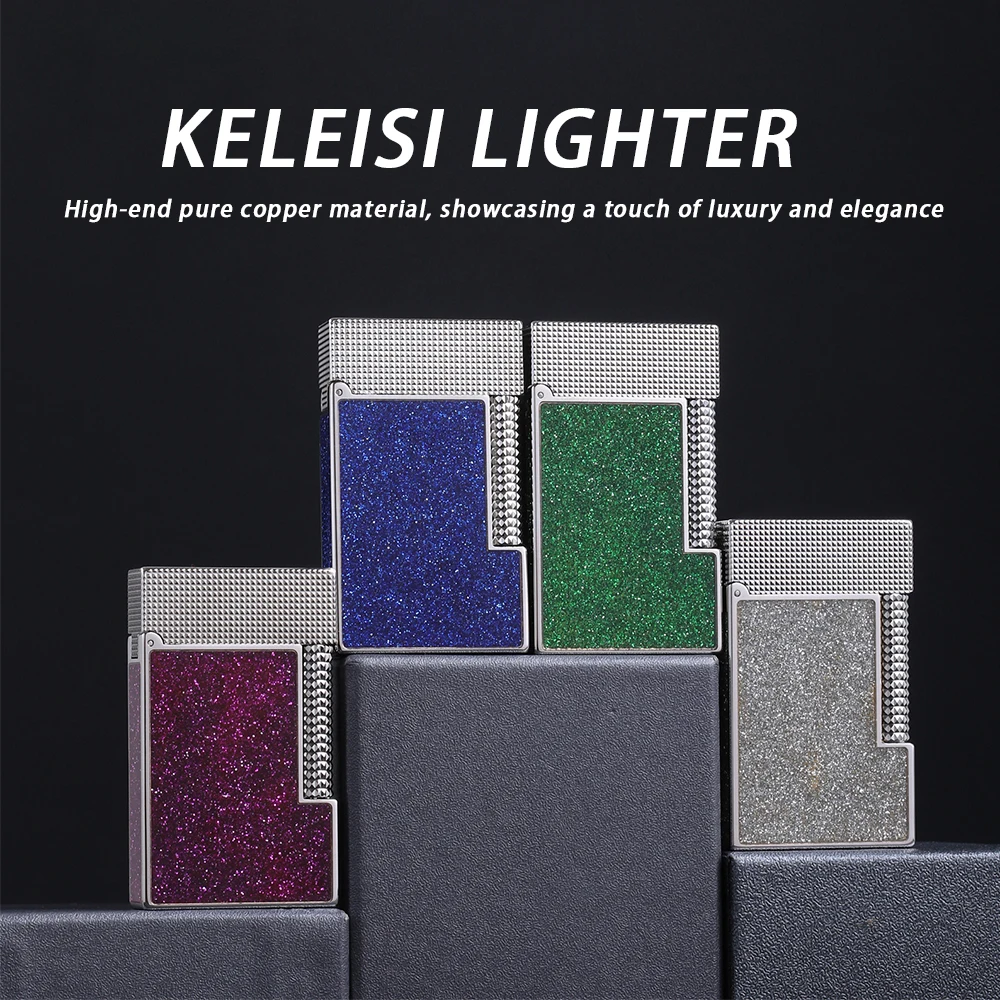 

1 pc metallic fashion lighter, featuring a flowing sand and gold sandblast design, crafted from high-end all-metal material