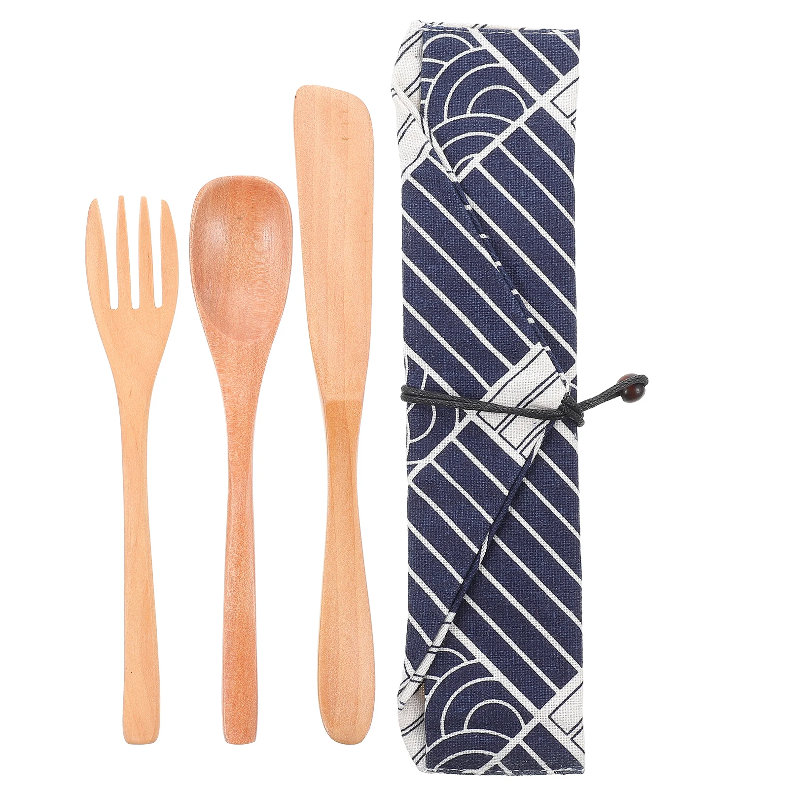 

1 set Wooden Spoon Fork Knife Set Reusable Kitchen Utensils Smooth Surface Safe Suitable for Parties Picnics Banquets Birthday