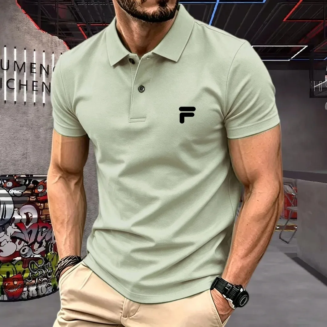 Summer new men's short sleeve T-shirt business casual comfortable sports polo shirt exquisite best-selling brand embroidered top