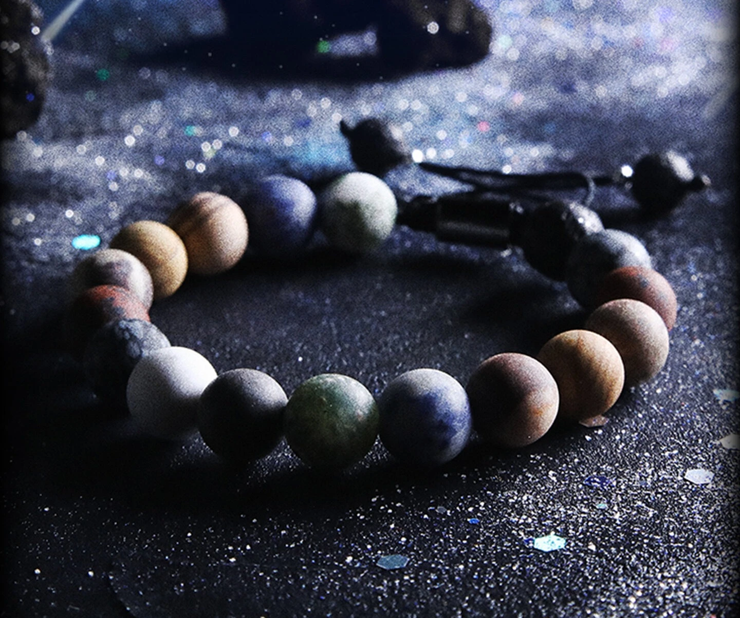 [Planet] Starry Sky Agate Bracelet Boys Retro Niche Bead Bracelet