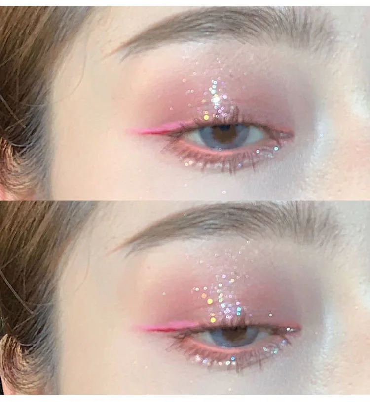 Paleta de sombras de ojos de nueve colores, rosa, perlado, mate, brillo, sombra de ojos brillante, maquillaje de ojos de larga duración