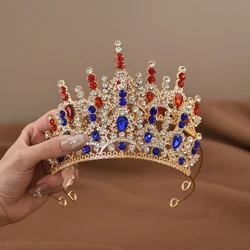 Baroque Style Crystal Crown Tiara Princess Queen Crown Rhinestone Alloy Hair Band For Girl Birthday Children's Hair Accessories