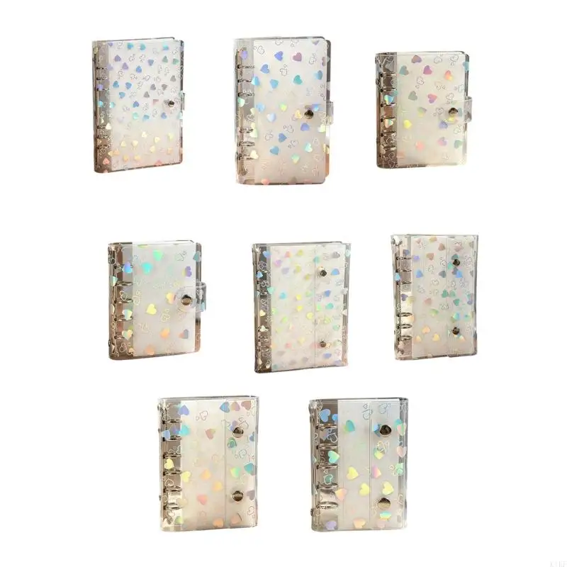 360 Degree Foldable Clear PVC Binders Notebook Refillable Pages Standard 5 Hole Design for Multiple Angles Writing Use K1KF