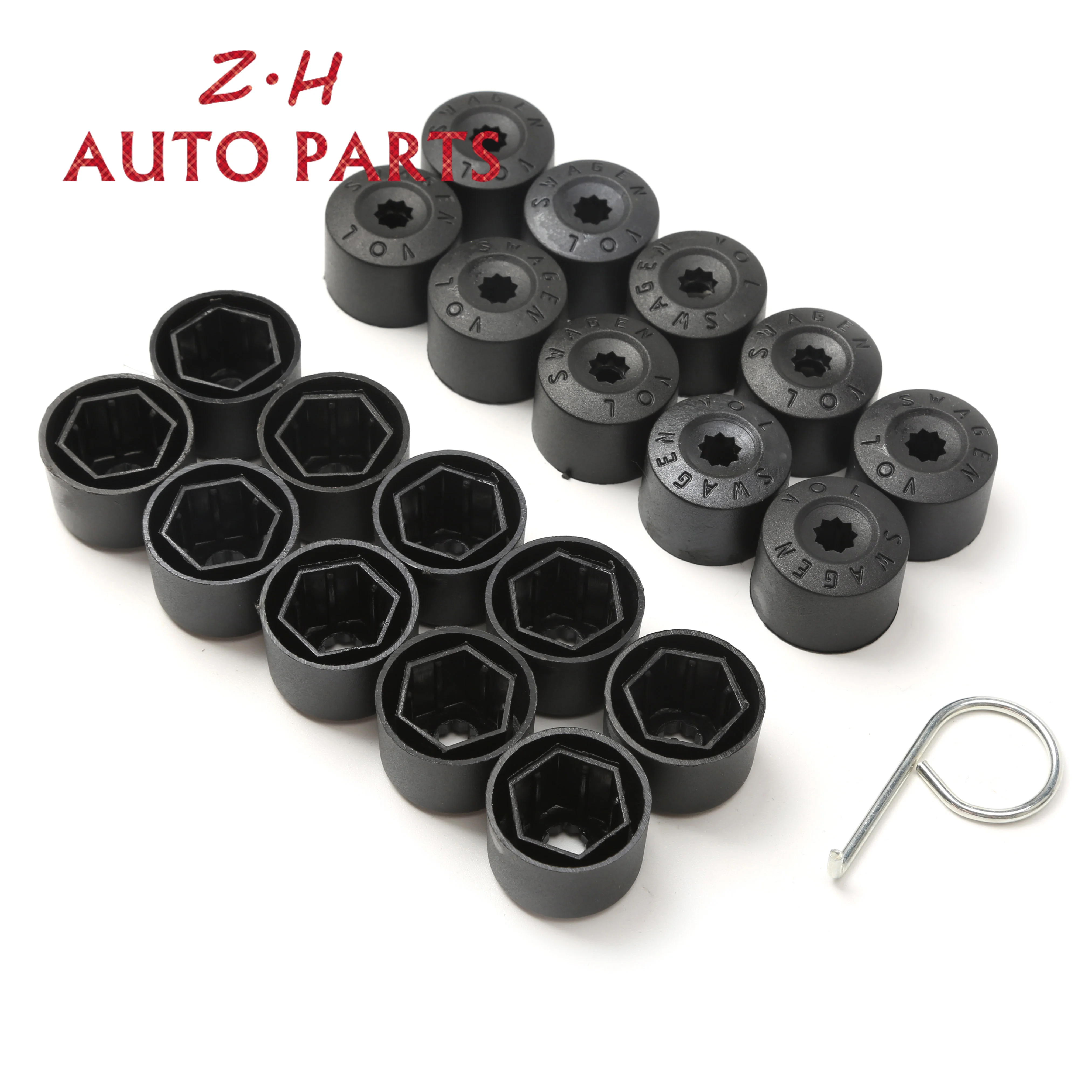 20Pcs 1K0 601 173 A Black Wheel Lug Nut + Anti-theft Wheel Lug Nut Cap Cover For Passat Jetta Golf MK5  3C0 601 173 A