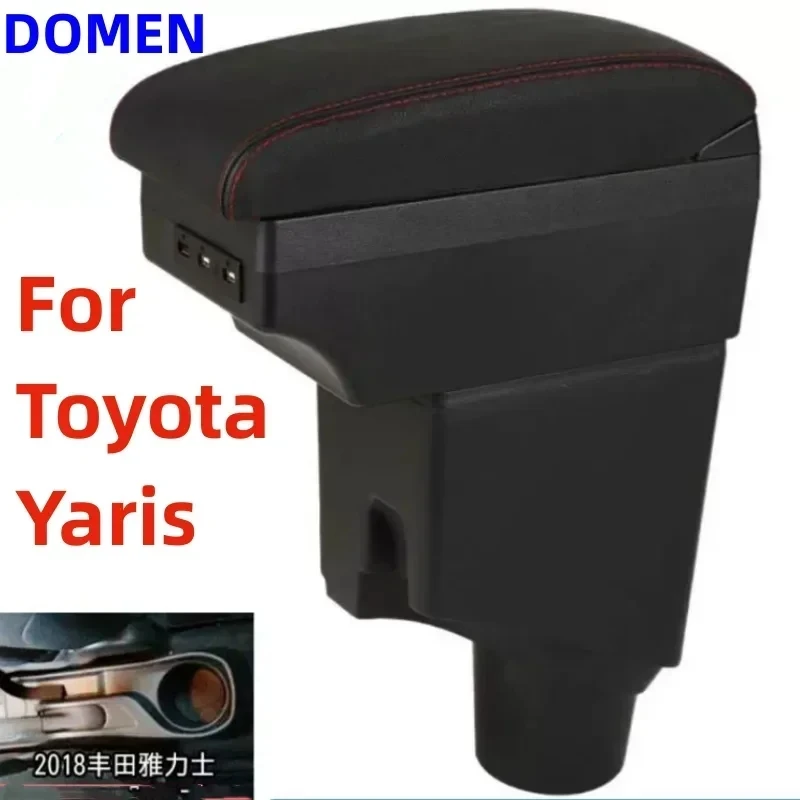 New luxury For Toyota Yaris Armrest Box For Toyota Yaris hybrid Car Armrest Center Interior details Retrofit parts 2015-2023