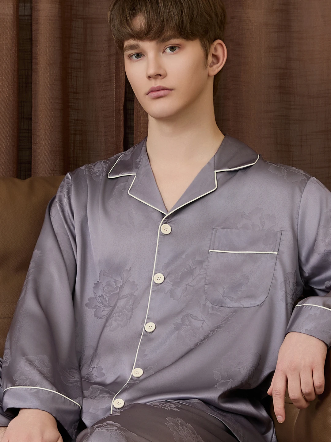 silk-ice-fabric-long-sleeve-long-pants-men's-sleepwear-comfortable-breathable-spring-summer-home-clothes-floral-embroidery