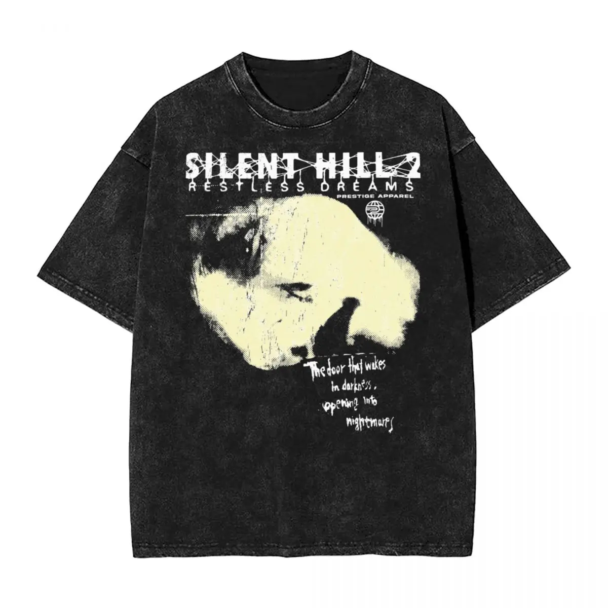 Restless Dreams Silent Hill T Shirt Hip Hop Washed Short Sleeve Street T-Shirts for Men Women Tops Streetwear Graphic Tee Shirt