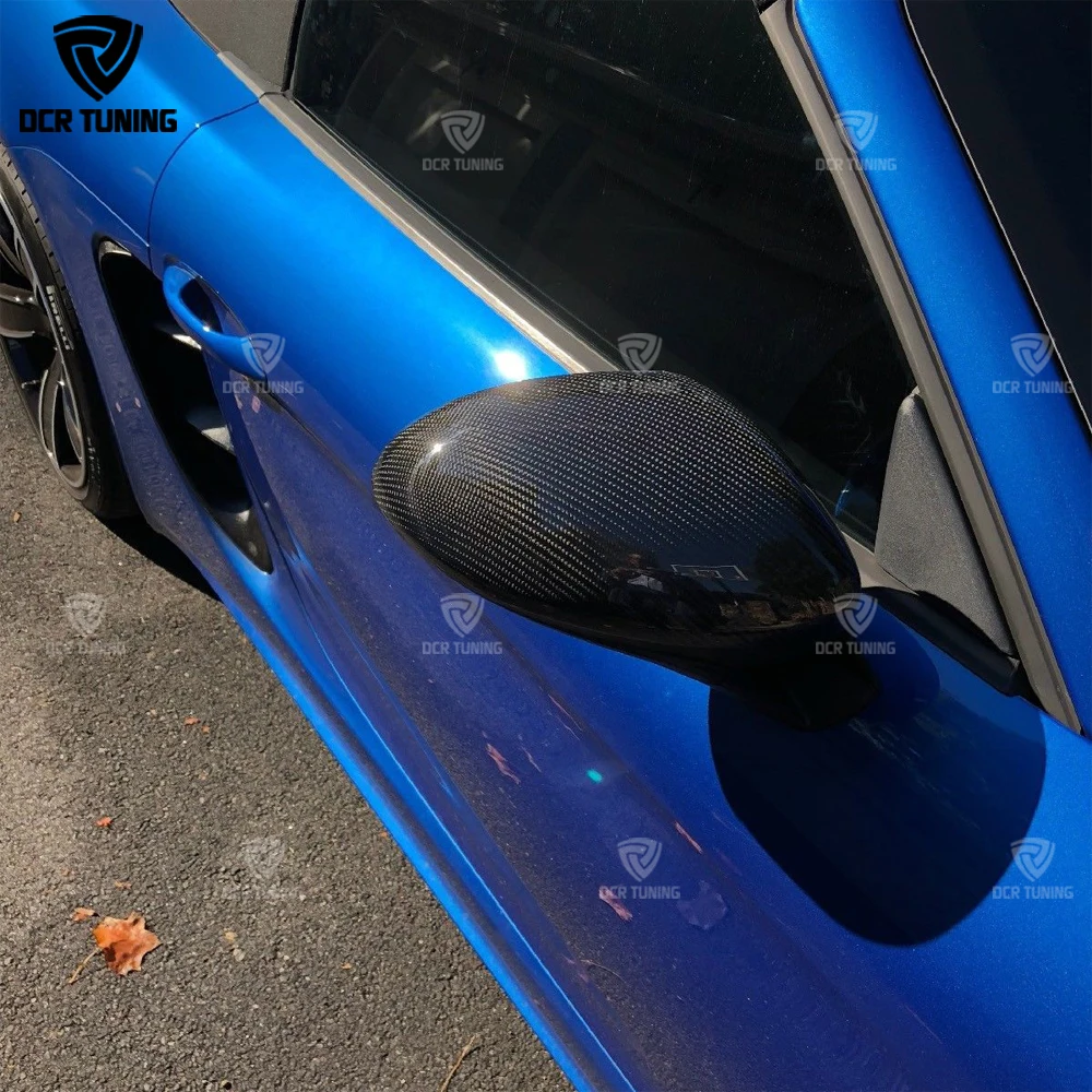 For Porsche 718 982 Boxster Cayman 2016 - 2019 Dry Carbon Fiber Mirror Cover Replacement Side RearView Mirror Caps LHD & RHD