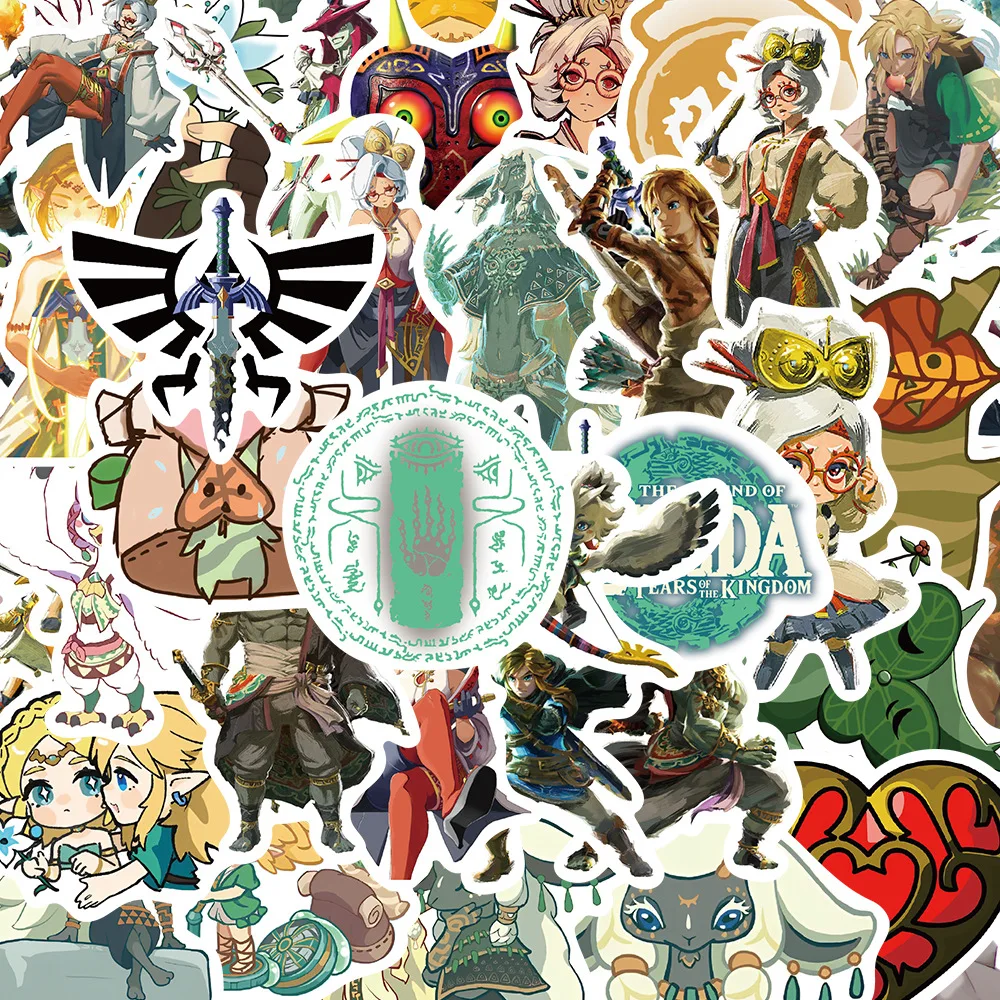 10/30/50pcs cartoon anime Tears of the Kingdom of Zelda Stickers Aesthetic Decals DIY Skateboard Phone Fridge Cool stickers