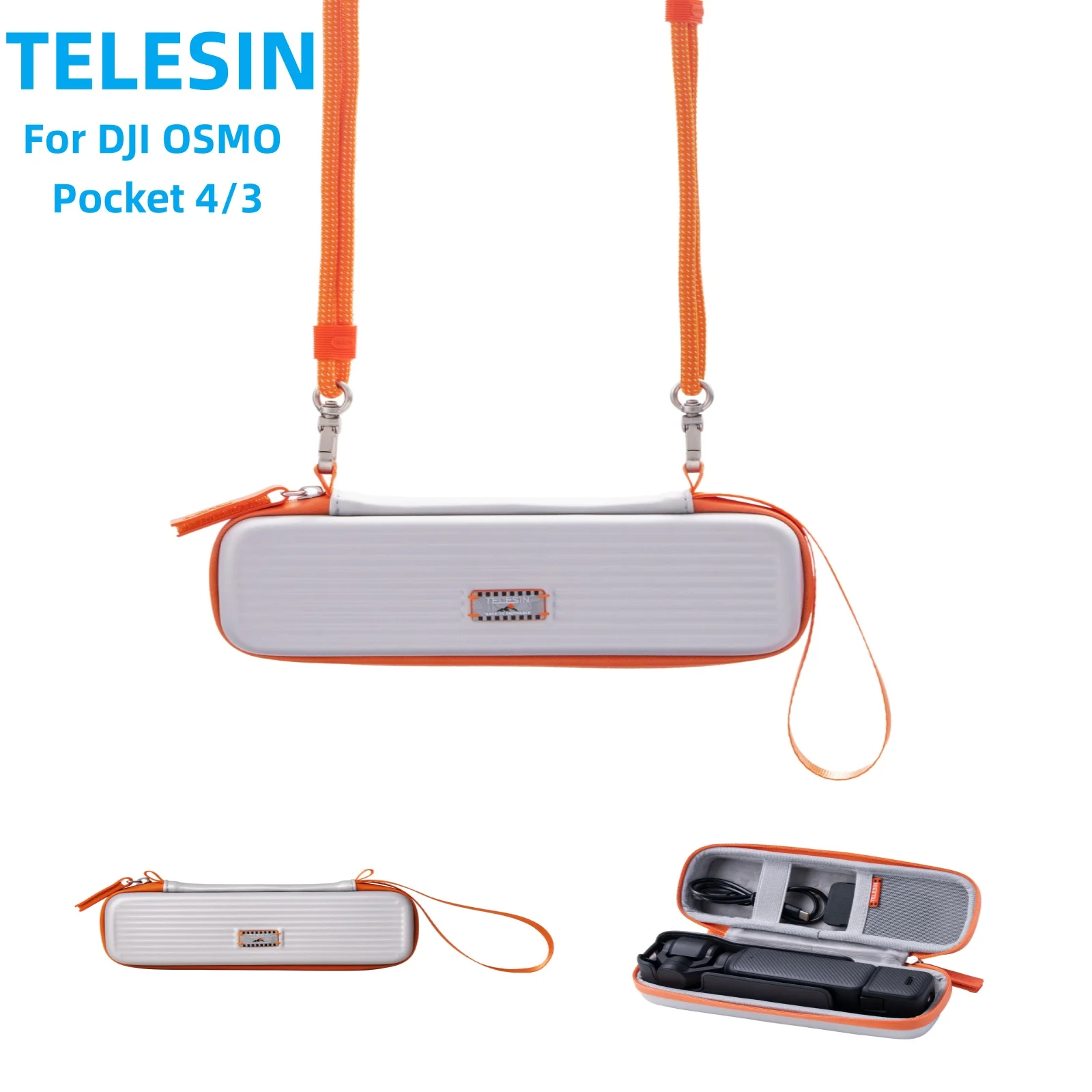 

TELESIN Storage Case Handbag Anti-scratch Protective Box Waterproof Crossbody Bag For DJI Pocket 3/4 Camera Storage Accessories