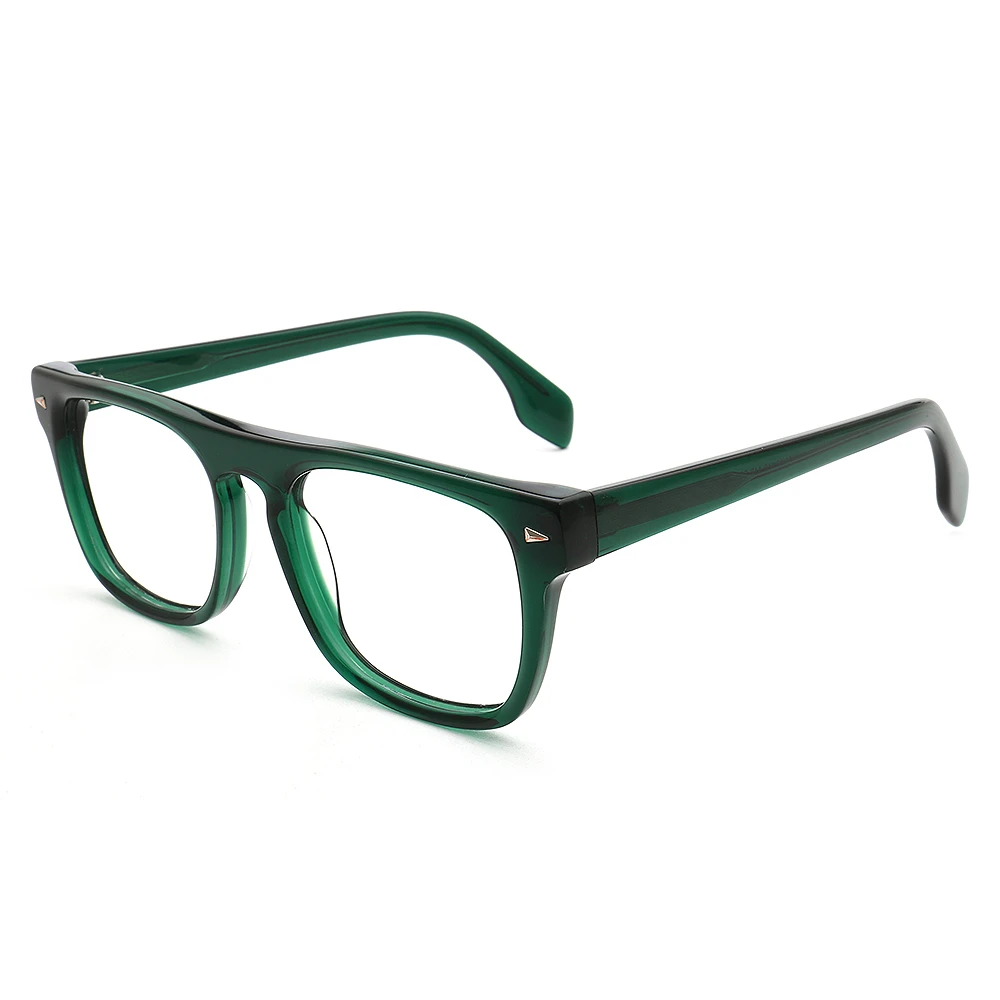 Acetate Eyeglasses Optical Frame Man Full Rim Spectacel Fashion Myopia Glasses Green Color Available