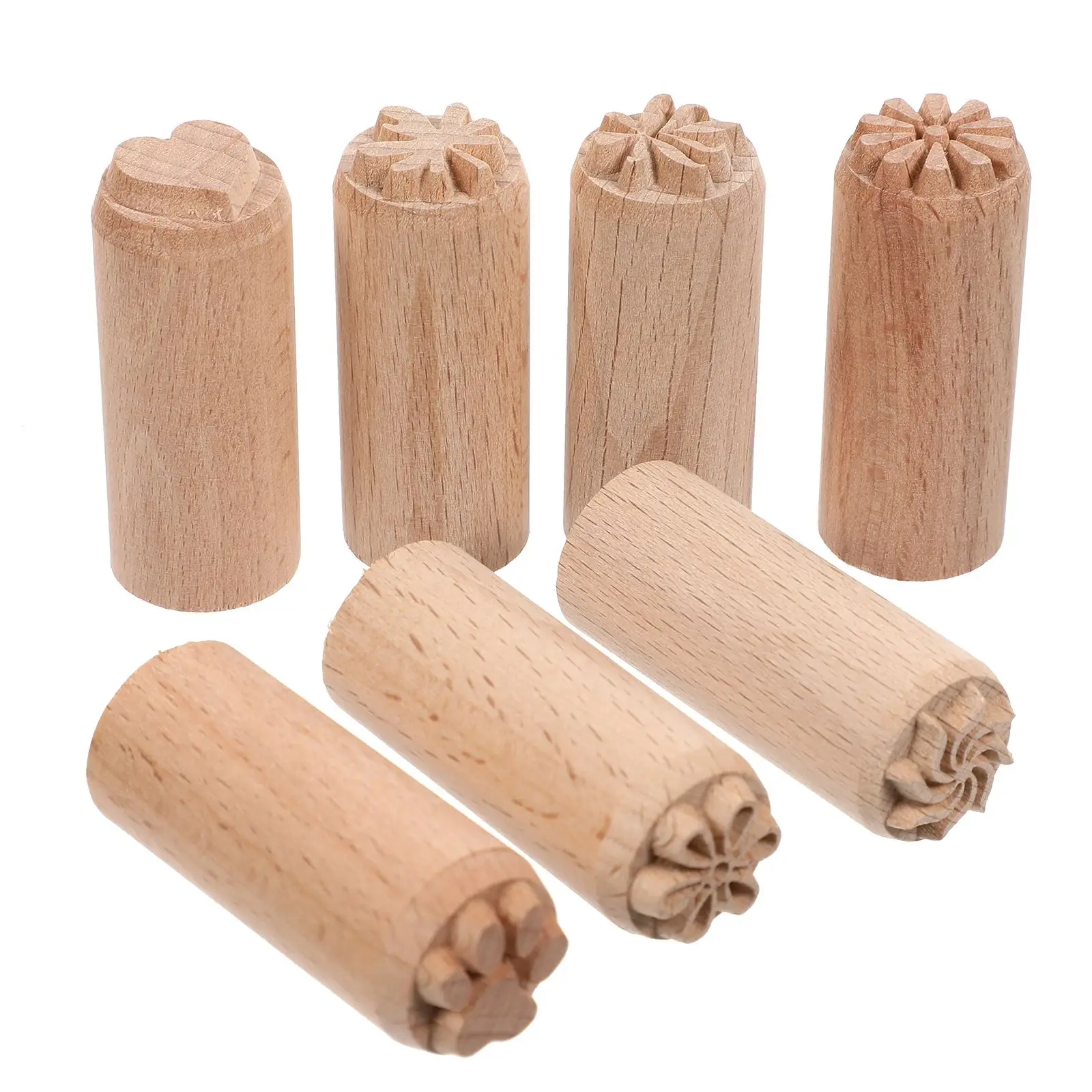 5/7 Uds sellos de madera tallados a mano DIY pastel patrón de flores molde sellos herramientas de cerámica de madera conjunto de moldes para hacer pasteles molde decorativo