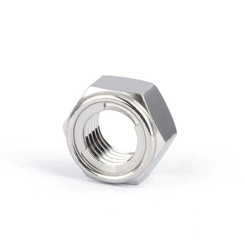 

M6 Шаг 1 мм Металлические стопорные гайки из нержавеющей стали 304 Шестигранная самоконтрящаяся гайка