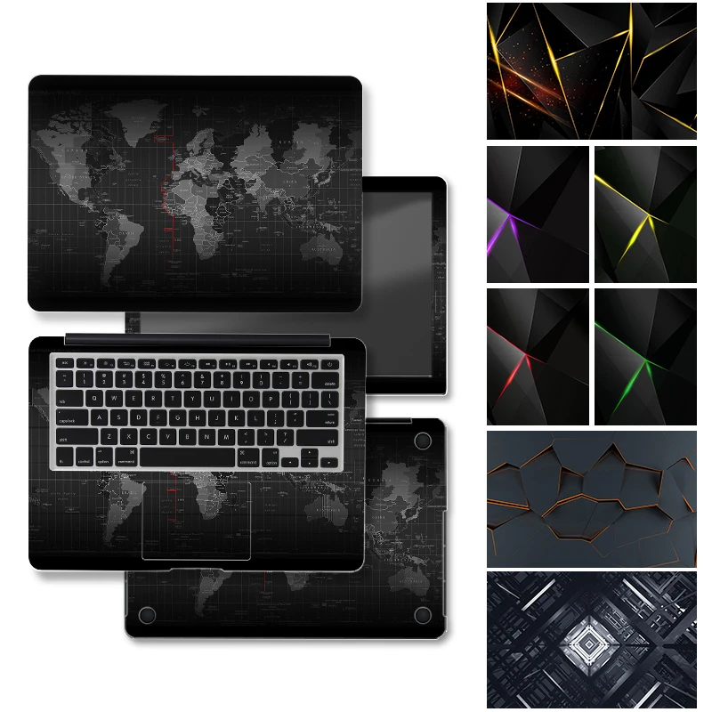 

Black Geometry Cover Laptop Skin Stickers Notebook Film Vinyl Sticker 12"13.3"14"15.6"17"for HP/Macbook/Acer/Msi Decorate Decal