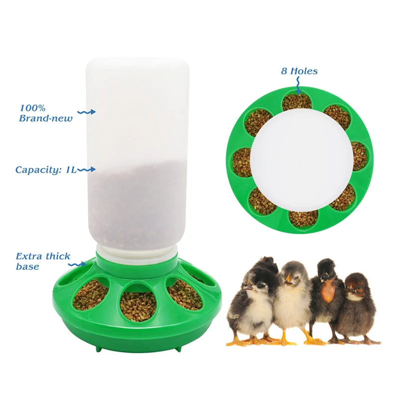 1L Chicken Feeder Bucket Water Fountain Automatic Chick Drinker Bucket Drinking Quail drinking Bird equipment Waterer