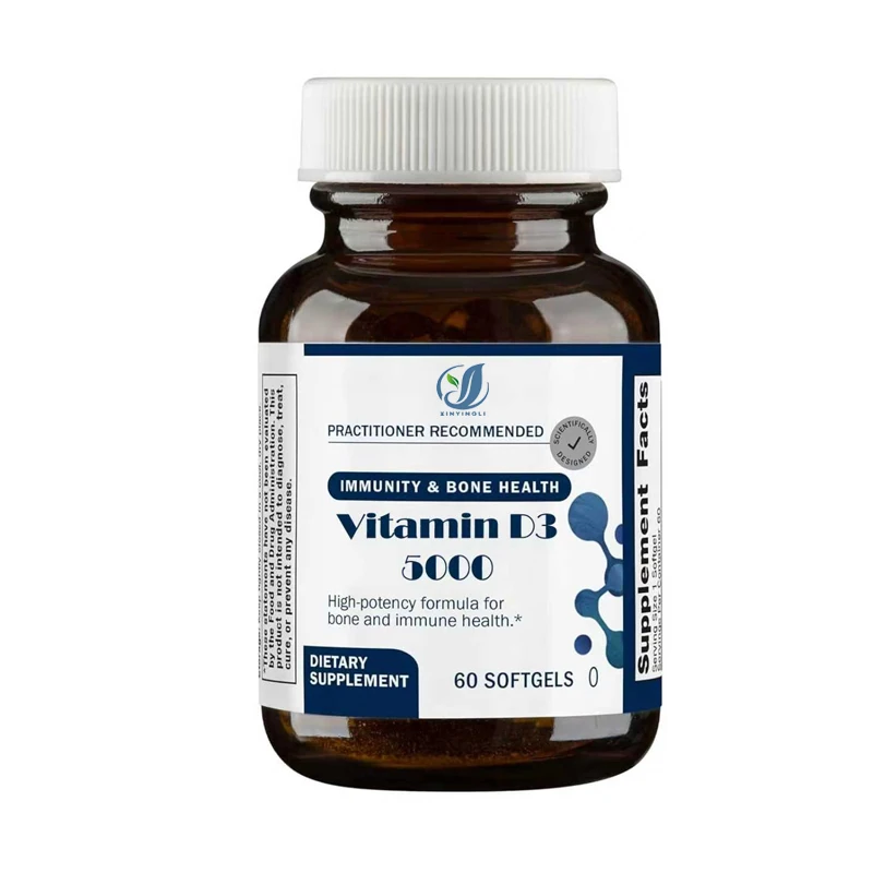 

Vitamin D3 5000 IU Supplement - High Efficiency Soft Capsules, Promoting Immunity and Bone Health, Non GMO