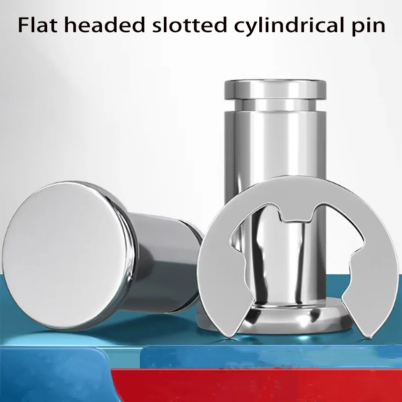 

A2 Stainless Steel Flat Head Bearing Cylindrical Positioning Axis Roll Dowel Pin With Shaft Circlip M10 M12 M14 M16 M18 M20