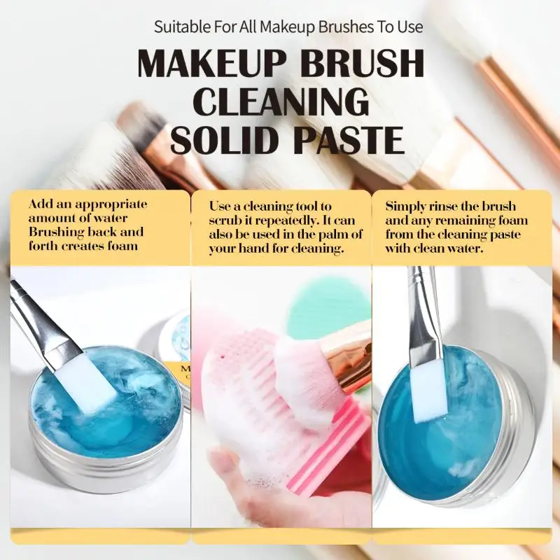 60g 메이크업 브러쉬 뷰티 스펀지 클렌징 비누 멀티폼 클리닝 바 (파우더 퍼프용, 메이크업 리무버 클리너 비누)