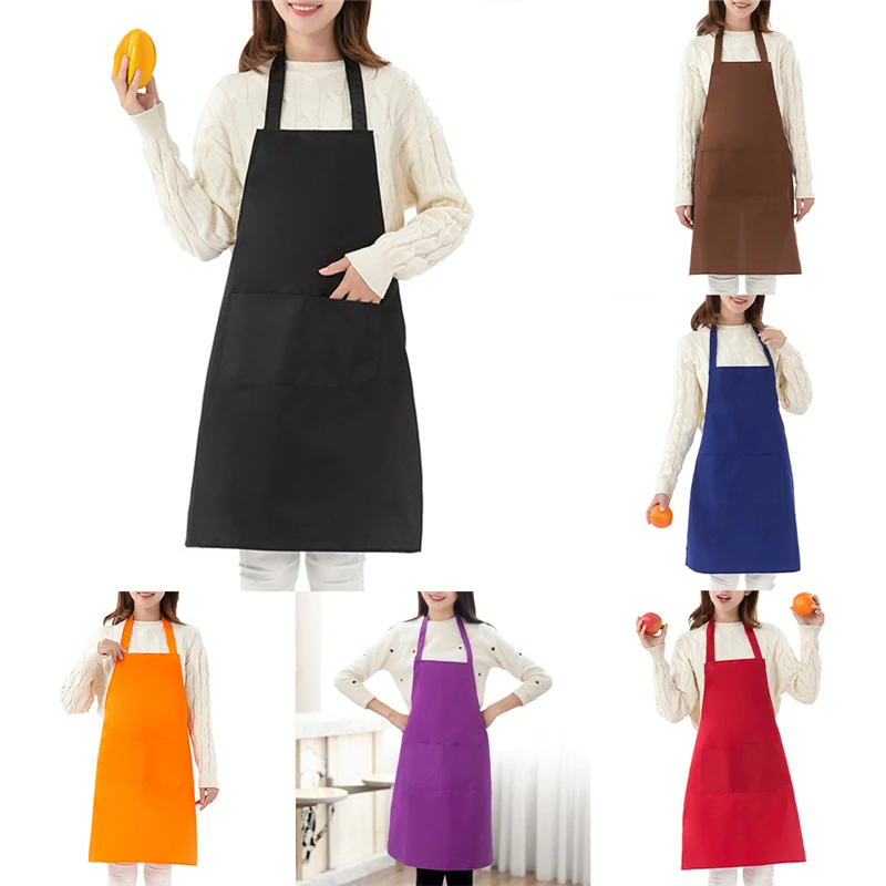 2023 Newest Hot Solid Cooking Kitchen Apron For Woman Men Chef Waiter Cafe Shop BBQ Hairdresser Aprons Bibs Kitchen Accessory