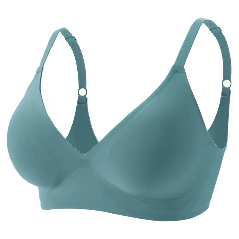 Reggiseni senza cuciture per biancheria intima in gelatina di lattice per donna Reggiseno imbottito rimovibile per il sonno senza fili Reggiseno intero senza fili Comodo