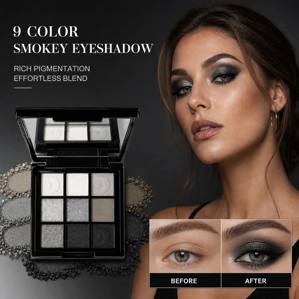 Matte Eyeshadow Palette,Highly Pigmented Eye Shadow Powder,Create a Neutral Eye Look Smokey Eyeshadow Black Shiny Eye Makeup