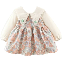 Vestido de flores manga larga para bebé niña estilo primavera