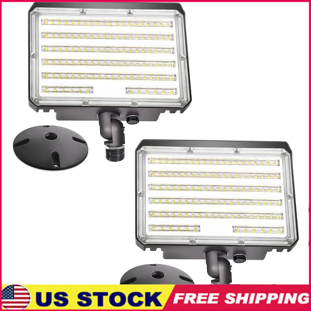 

80W LED Flood Light 2Pack Dusk to Dawn Photocell Security Light 12000LM Outdoor Waterproof Super Bright 5000K Long Lifespan
