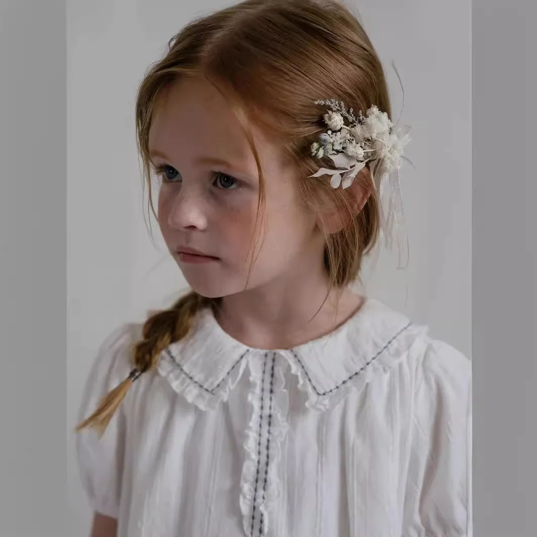 Baby Girl LOU White Princess Dress Embroidery Flower Cotton Clothes Summer Short Sleeve Infant Toddler Elegant Vestidos 2 4 6 8T