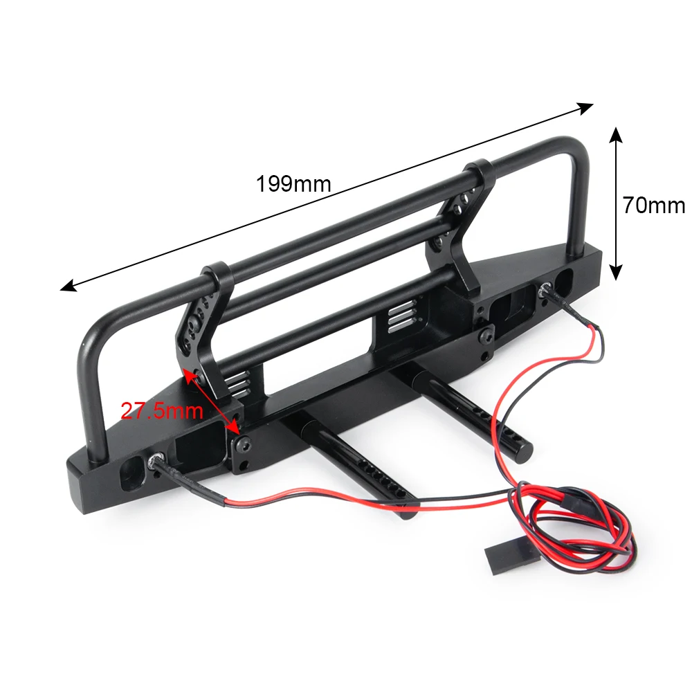 AXSPEED CNC stop metali zderzak przedni przeciwkolizyjne z diodami Led dla TRX-4 1/10 zdalnie sterowany samochód gąsienicowy części modelu