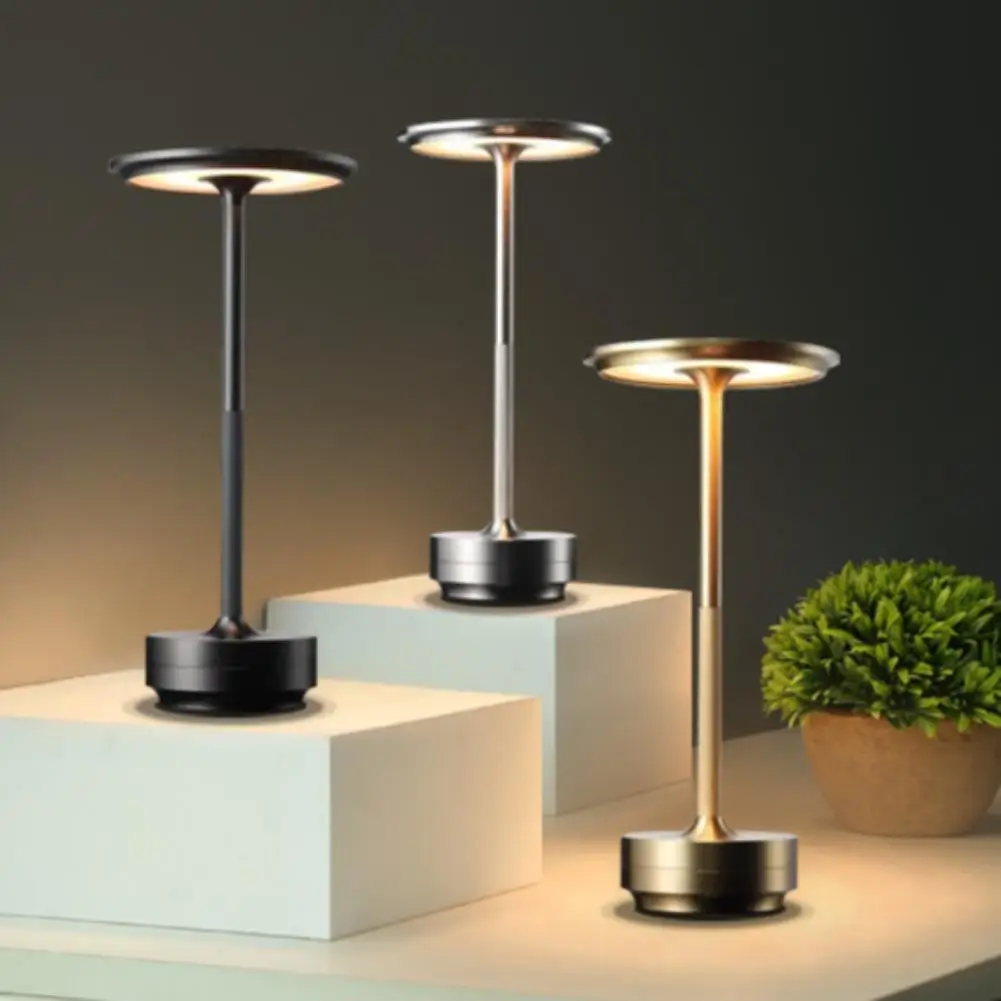 سبائك الألومنيوم مصباح ديكور بسيط LED ضوء الليل عكس الضوء بشكل لا نهائي جو الرجعية المحمولة القابلة لإعادة الشحن اللمس لمبة مكتب #5