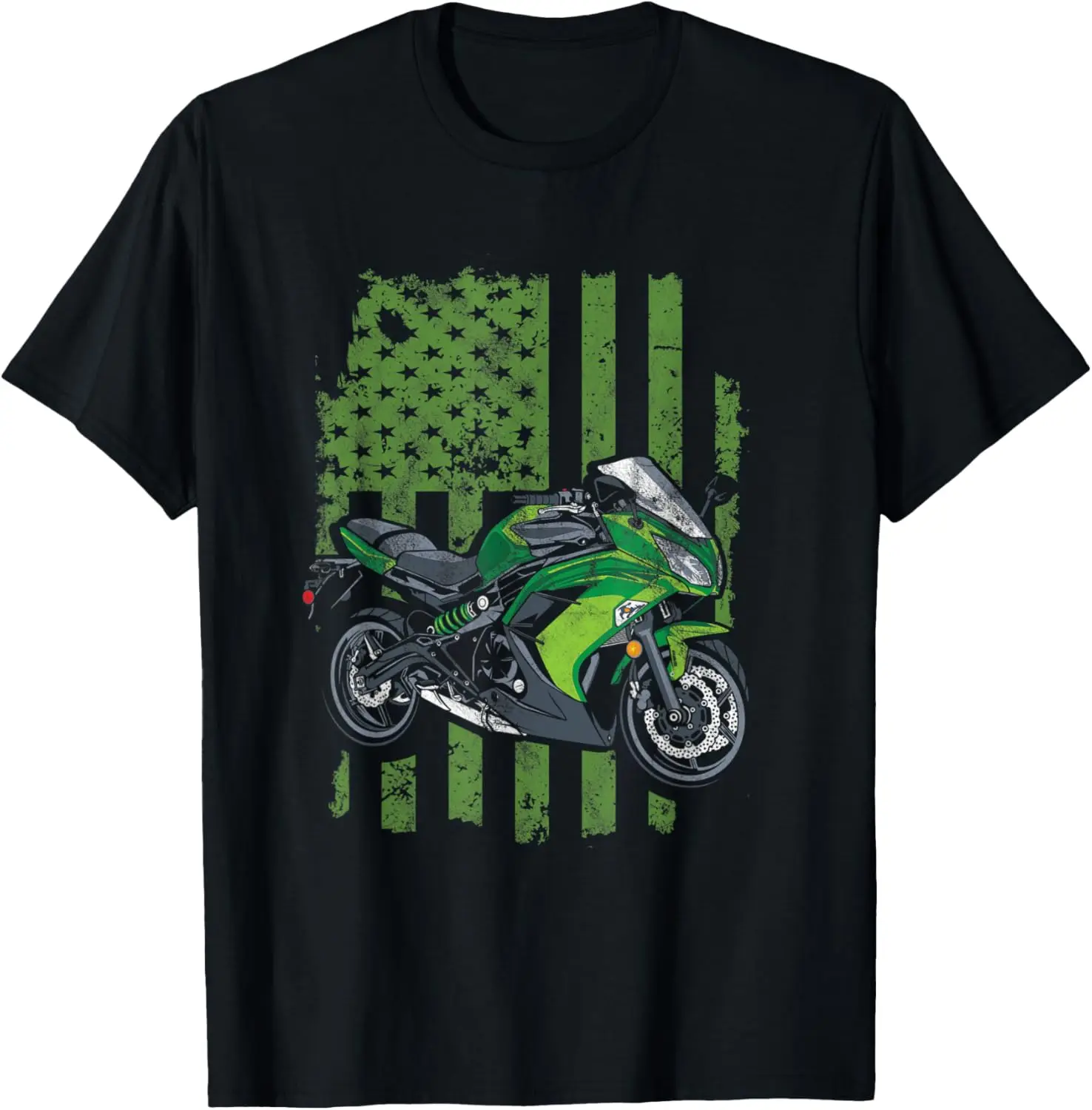 

Cool Distressed USA Flag Green Motorcycle Biker T-Shirt T-Shirt