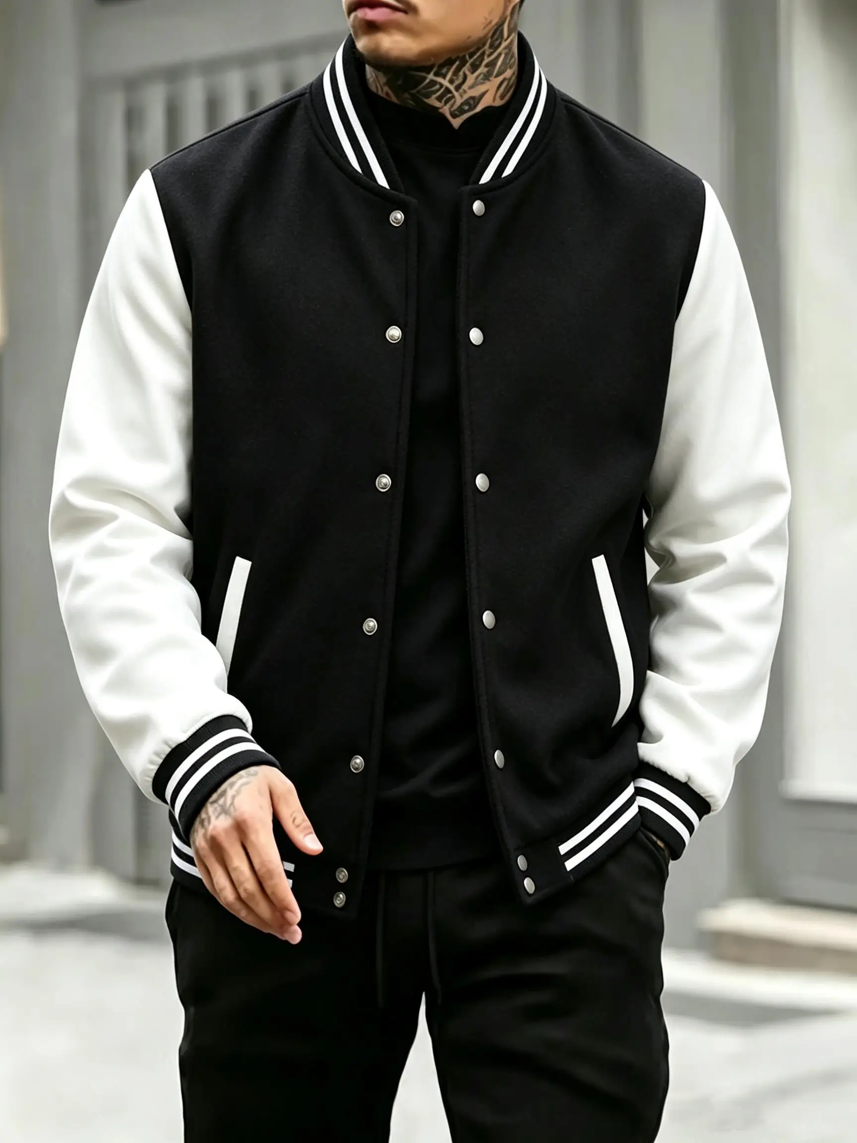 Mens Fashion Oversized Clothes Casual Hip Hop Veste Autumn Street Jackets Commute All-Match Tops Pocket Loose Baseball Uniform