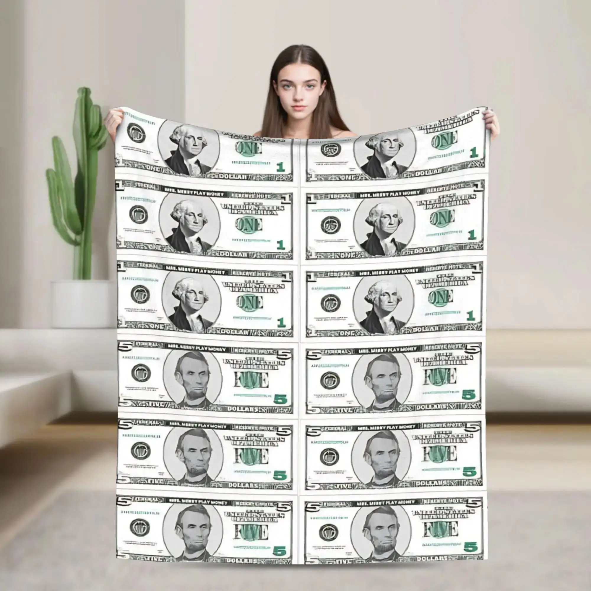 

Супермягкое покрывало-плед с рисунком денег, качественный плед для дивана, кровати, кресла, для зимних путешествий, использования в самолете, оригинальное покрывало