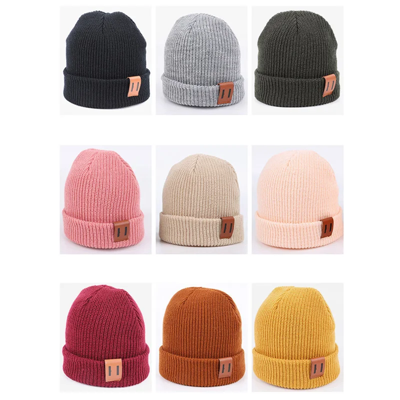 9 Colors S/L Baby Hat for Boy Warm Baby Winter Hat for Kids Beanie Knit Children Hats for Girls Boys Baby Cap Newborn Hat 1PC