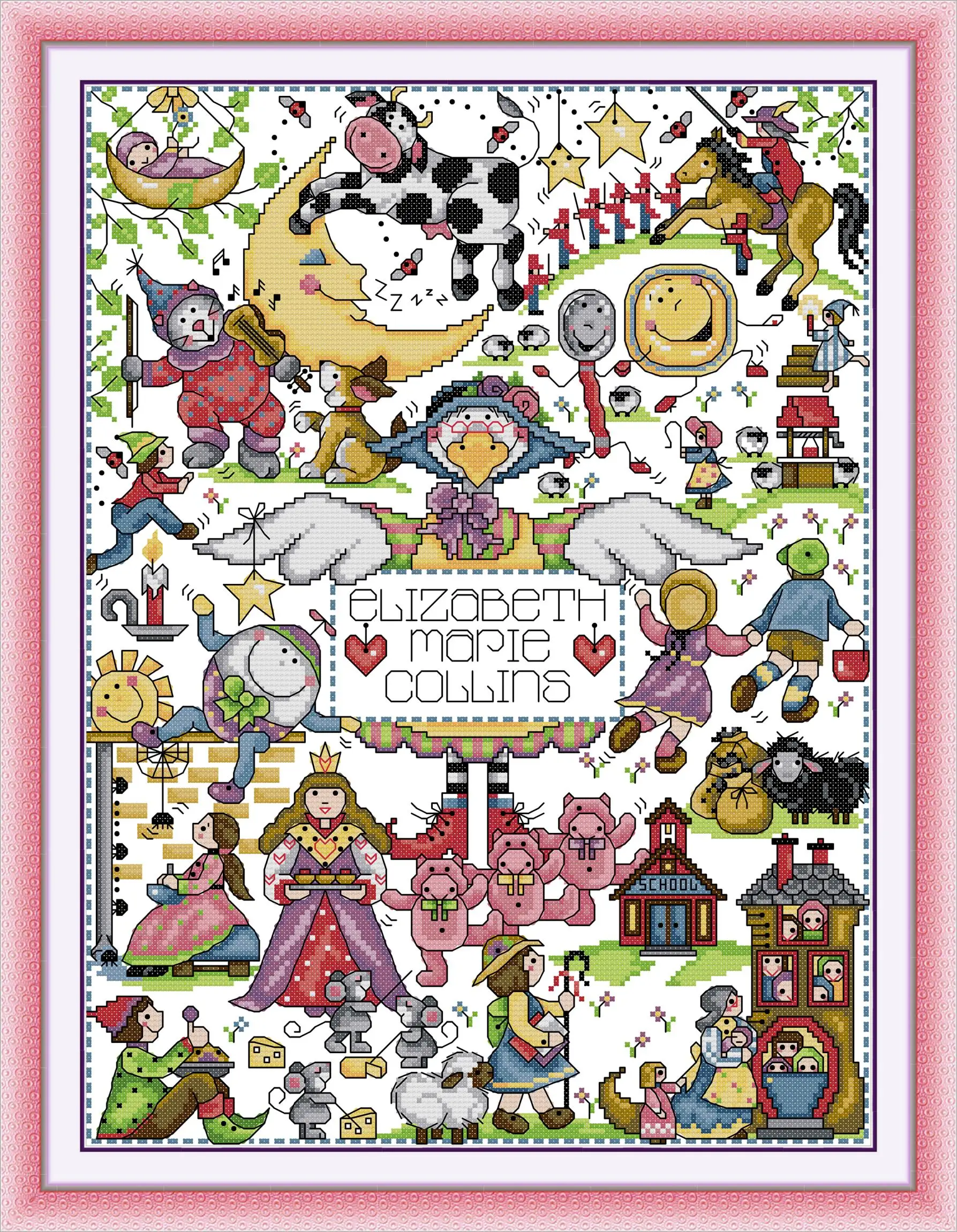 

Soulgift News Набор для вышивки крестом с предварительной печатью, штампованная ткань Аида с нитками DMC, набор для вышивания - Радостная детская комната