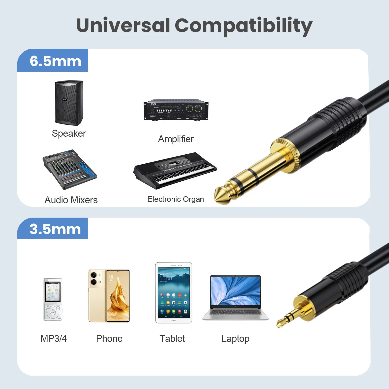 3.5mm revolution to 6.35mm stereo mixer, home theater equipment, amplifier audio cable