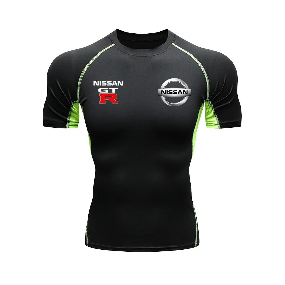 Nissan brand print, autumn men's sports tight fitting top