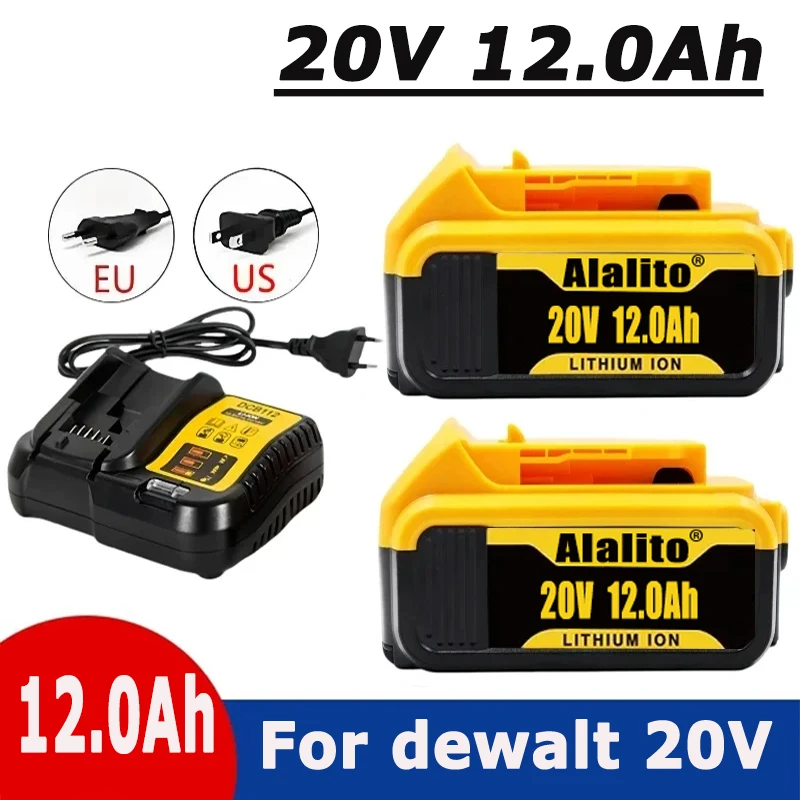 For dewalt 20V 12.0Ah Rechargeable battery for Dewalt Cordless screwdriver drill Screw gun wrench impact batteries DCB200 DCD790