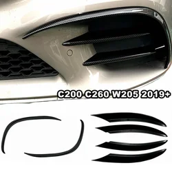New Front Bar Front Air Knife Fog lamp Grille Trim Modification For Mercedes Benz C-Class C200 C260 W205 2019 2020 2021 2022