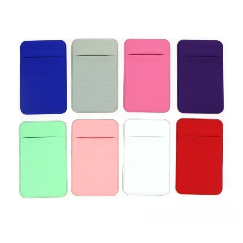 Silicone Card Slot Bag Holder Universal Cellphone Back Card Cover Pocket Mobile Phone Back Shell Card Holder Bag 58*94mm