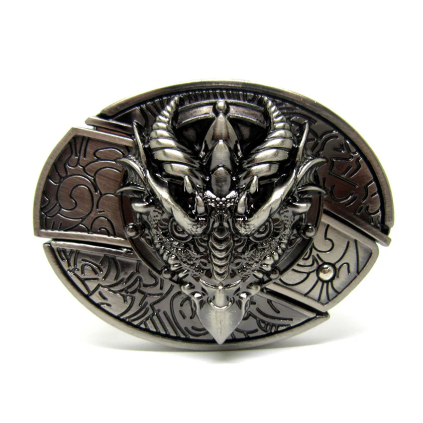 Fashion Classic Western Dragon  Pattern Decor Men Belts Knife Buckle