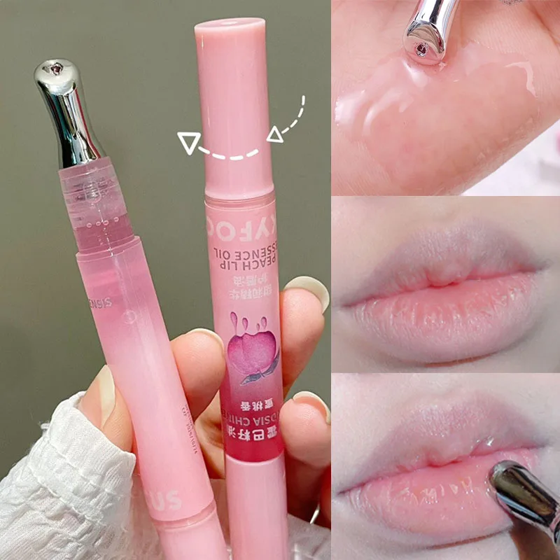 Moisturizing Peach Lip Oil Stick Instant Volume Roll-on Transparent Lip Balm Lasting Hydrating Lips Serum Women Lips Care Makeup