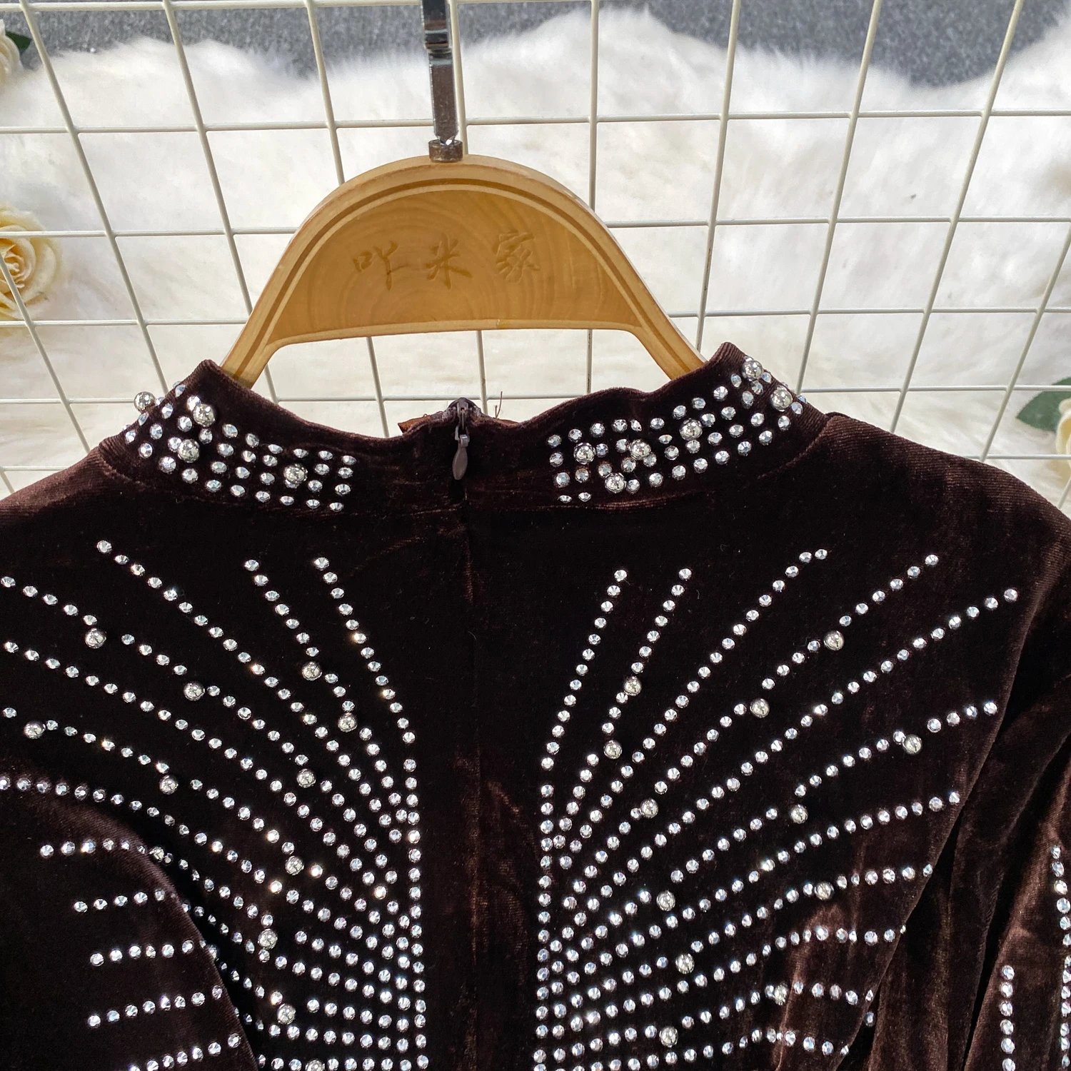 Französisch Chic Vintage Elegante velours meerjungfrau kleid Mode Herbst Vestidos Frauen zeremonie kleider