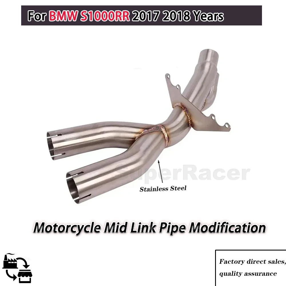 

Slip On For BMW S1000RR 2017 2018 Years Motorcycle Exhaust Escape Middle Link Pipe System Muffler Stainless Steel