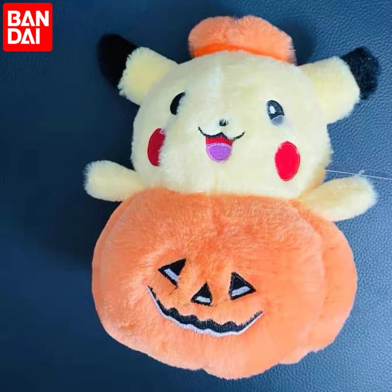 Bandai 20 cm schattige Pikachu knuffel Halloween pompoen Pikachu gevulde pop Kawaii sierkussen Home Decor mooie geschenken